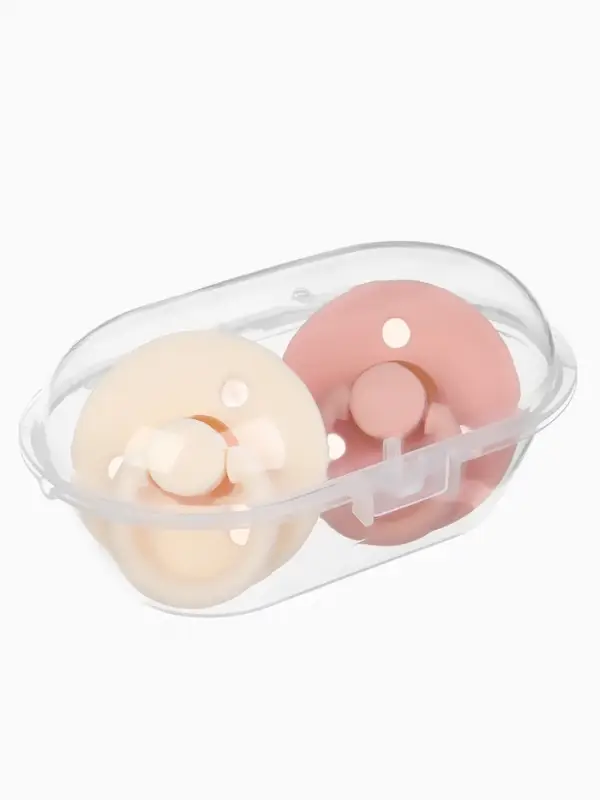 Набор классических пустышек, 2 шт., латекс, персиковый/айвори, в контейнере, от 3 мес., M&B