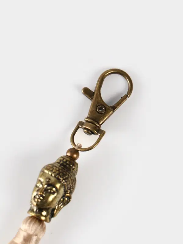 Брелок-кисточка "Будда" 17 см, цв. бежевый, золотистый