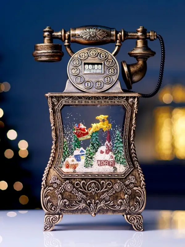 Фигура светодиодная "Телефон" 34х16х9 см, 3хААА (не в компл.), музыка, USB, Т/БЕЛЫЙ