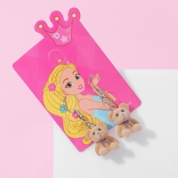 Серьги детские «Выбражулька» медвежонок, цвет коричневый в серебре Серьги детские «Выбражулька» медвежонок, цвет коричневый в серебре