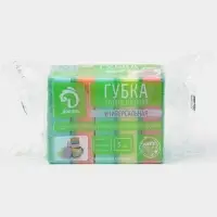 Набор губок для посуды с чистящим слоем Доляна &laquo;Супер&raquo;, 10&times;7&times;2.5 см, 5 шт.