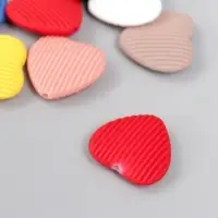 Набор бусин для рукоделия и плетения &laquo;Арт Узор. Ребристые сердца&raquo;, 10 шт., акрил, 0.6&times;2.4&times;2.2 см, МИКС