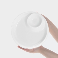 Блюдо Hanna Kn&ouml;vell, d=25 см, с секцией для соуса, фарфор, белое