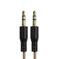 Кабель аудио AUX Luazon, Jack 3.5 мм(m)-Jack 3.5 мм(m), прозрачная оплетка, 86 см, чёрный