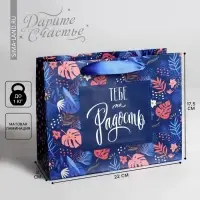 Пакет подарочный ламинированный, упаковка, &laquo;Тебе на радость&raquo; 22 х 17.5 х 8 см