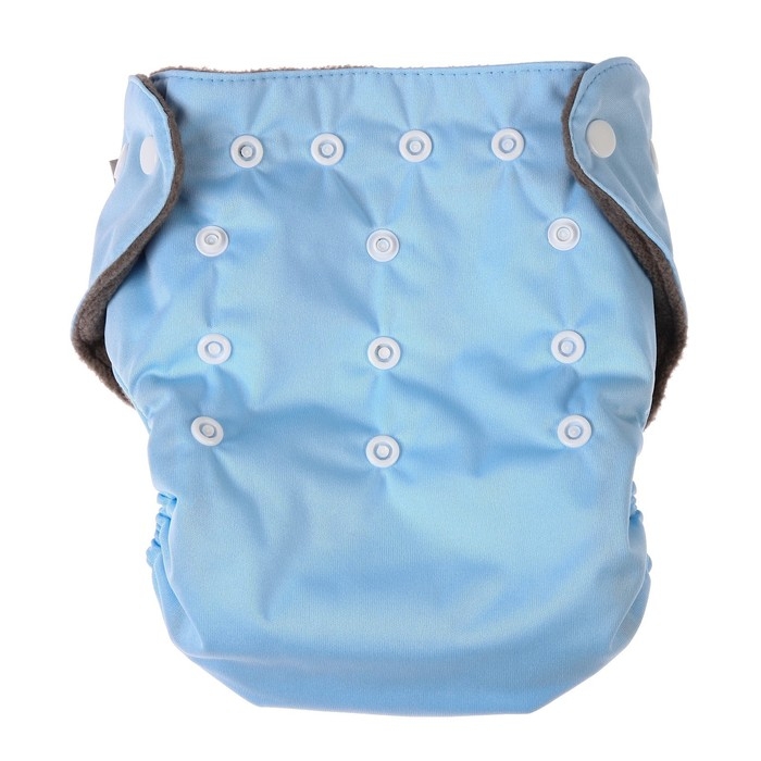 Многоразовый подгузник, 3-15 кг, угольно-бамбуковая ткань, цвет голубой, Крошка Я Многоразовый подгузник, 3-15 кг, угольно-бамбуковая ткань, цвет голубой, Крошка Я