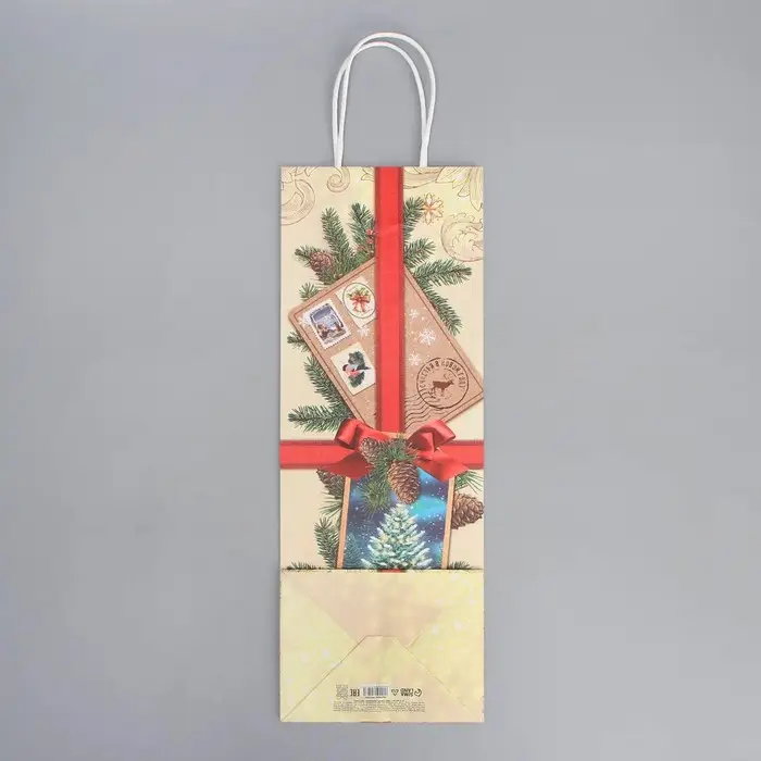 Пакет под бутылку &laquo;Почта&raquo;, 13 x 36 x 10 см