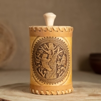 Туес &laquo;Медведь&raquo;, 8&times;8&times;12, береста