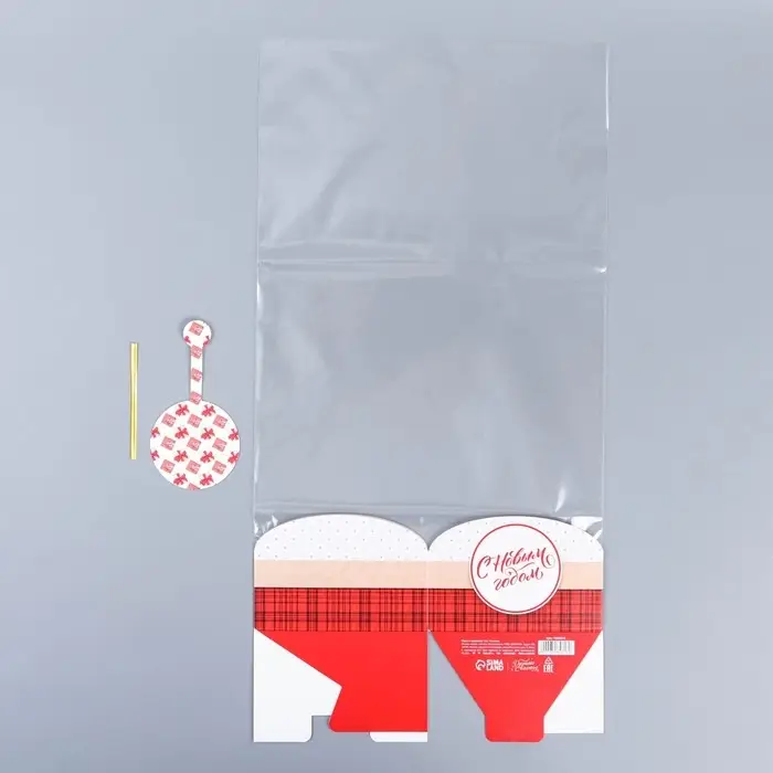 Пакет с коробкой &laquo;Новый год&raquo;, 12 х 12 х 40 см