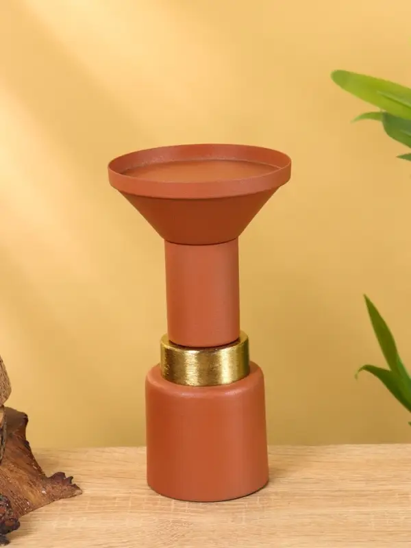 Подсвечник на 1 свечу текстурный &laquo;Терракотовый&raquo;, 10.5&times;10.5&times;19.5 см