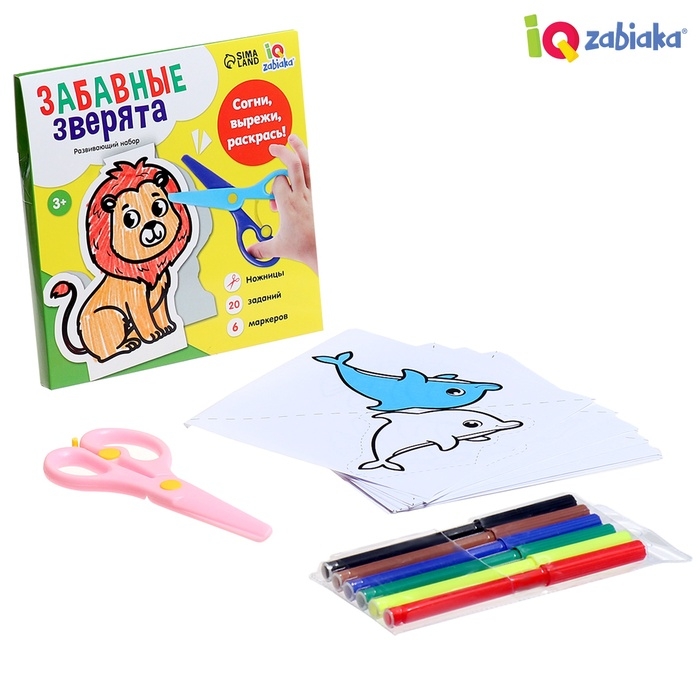 Развивающий набор &laquo;Забавные зверята&raquo;, 20 заданий, 3+