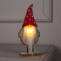 Светодиодная фигура &laquo;Дед Мороз&raquo; 7 &times; 22 &times; 5 см, дерево, батарейки CR2032 (в комплекте), свечение тёплое белое