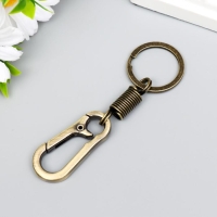 Брелок металл "Карабин с пружиной" под латунь 9,5х3 см Брелок металл "Карабин с пружиной" под латунь 9,5х3 см