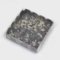 Коробка для печенья, &laquo;Зеленый камуфляж&raquo;, 12&times;12&times;3 см