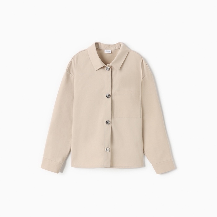 Рубашка детская MINAKU: Jeans collection, цвет бежевый, рост 140 см