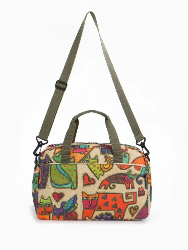 Сумка дорожная на молнии, наружные карманы, длинный ремень, разноцветная