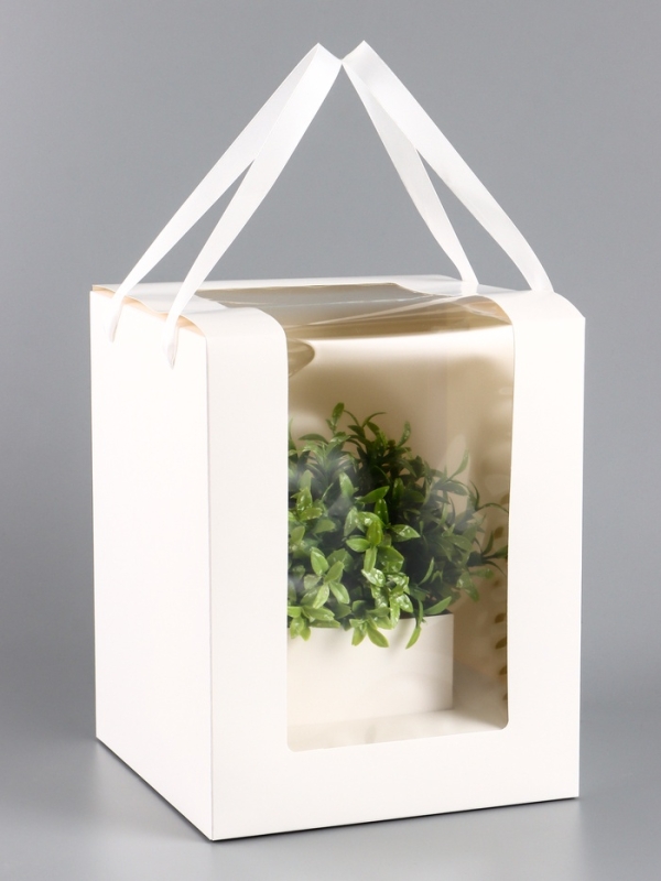 Коробка для цветов, 20 х 20 х 25 см, белая