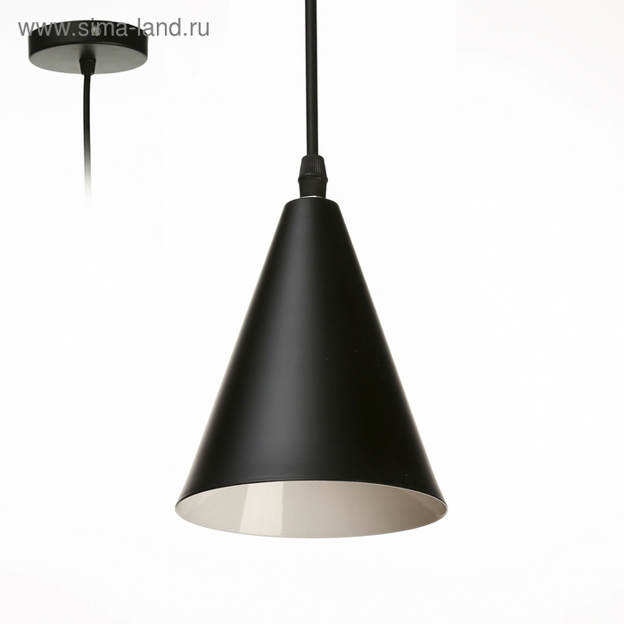 Светильник BayerLux Подвес "Конус" 1x40Вт E27 черный 12х12х16-96 см