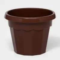 Горшок для цветов с поддоном &laquo;Доляна. Эрика&raquo;, 700 мл, пластиковый, коричневый