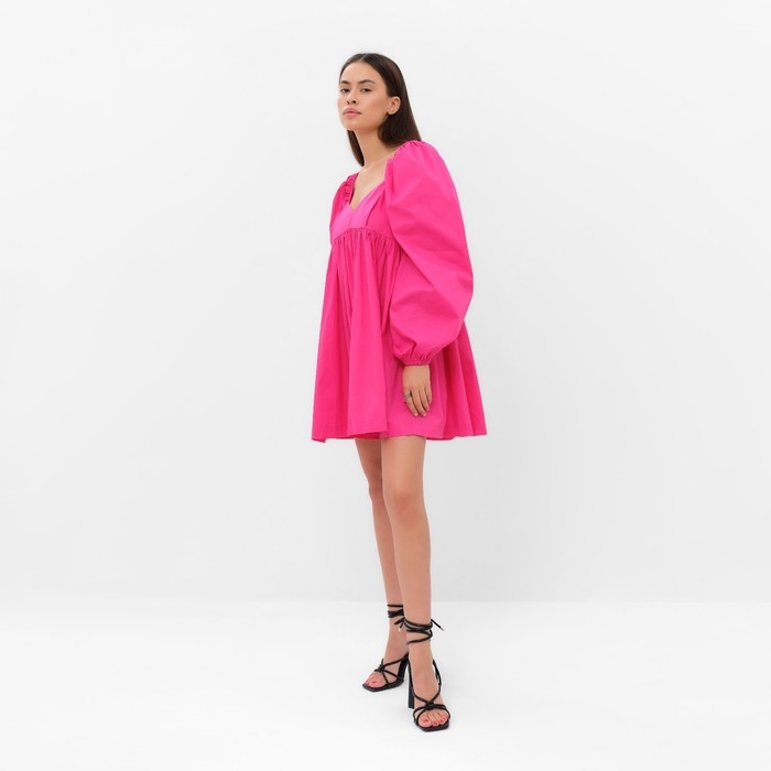 Платье женское MIST с объемными рукавами, фуксия, р.44-46 Платье женское MIST с объемными рукавами, фуксия, р.44-46