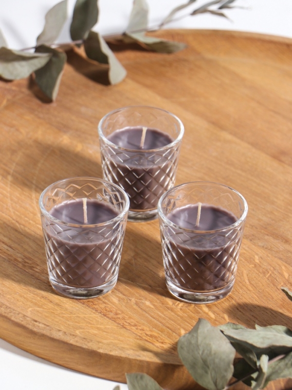 Свеча ароматическая в стакане (набор 3 шт) по 50 мл, 10 ч, 32 гр, АРАБИКА Свеча ароматическая в стакане (набор 3 шт) по 50 мл, 10 ч, 32 гр, АРАБИКА