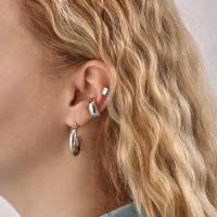 Набор серьги и каффы 9 шт. &laquo;Кольца&raquo; переплетение, цвет серебро