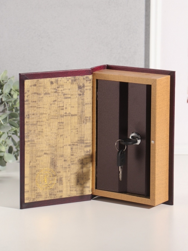 Сейф-книга дерево кожзам "Сокровища Русской кухни" тиснение 21х13х5 см