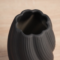 Керамическая ваза декоративная настольная &laquo;Кеннет&raquo;, для цветов, сухоцветов, 21&times;9 см, чёрный