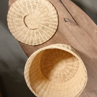 Корзина для белья с крышкой, 35х35х40 см, ротанг