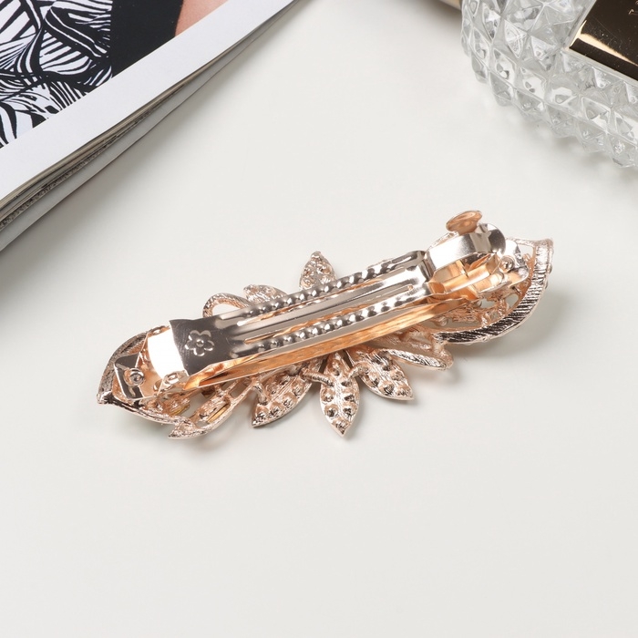 Заколка-автомат для волос "Диодора" лепестки стиль, 9 см, золото