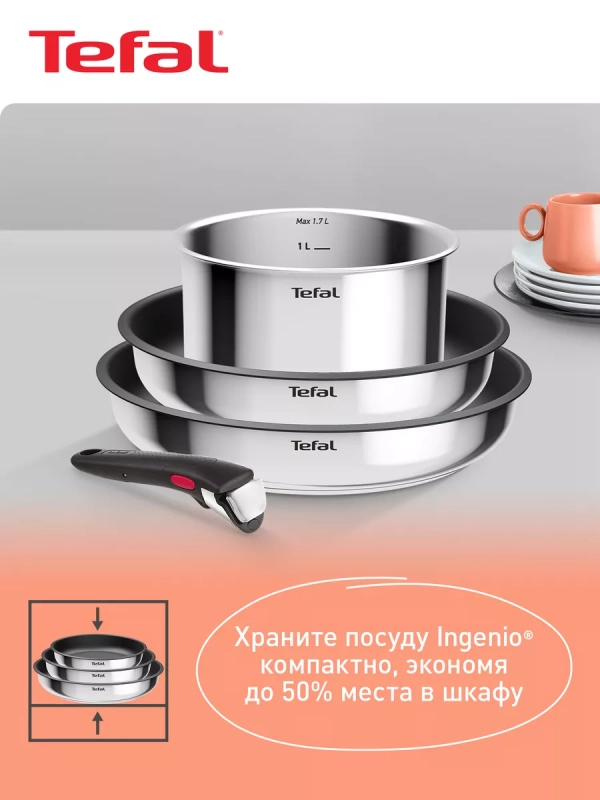 Набор посуды со съемной ручкой Ingenio Cook Eat