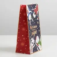 Пакет без ручек &laquo;Новогоднее время&raquo;, 10 х 19,5 х 7 см