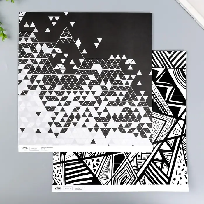 Бумага для скрапбукинга двусторонняя "Стиль" плотность 180 гр 30,5х32 см