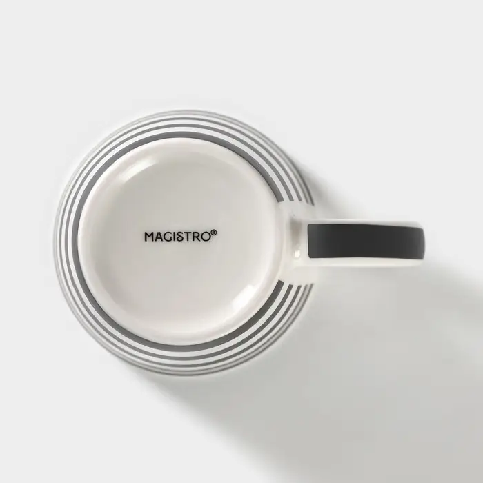 Набор кружек фарфоровых Magistro &laquo;Сильвер&raquo;, 4 предмета: 350 мл