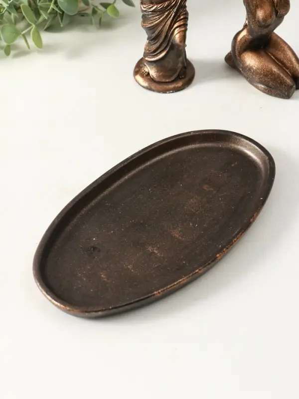 Набор фигур "Богини" на подносе, высота 16 см, цвет винтажная бронза