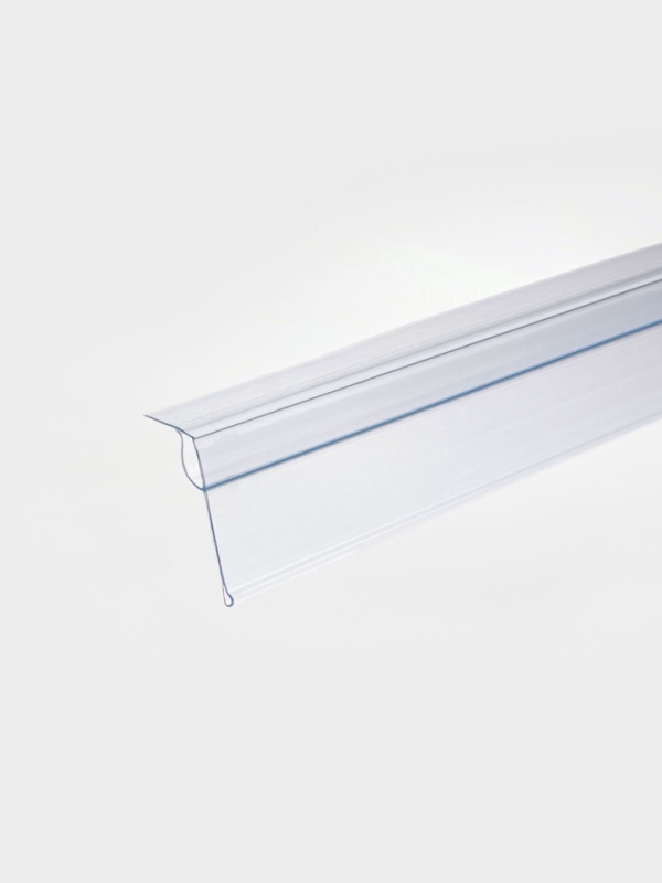 Ценникодержатель для крепления на стеклянные полки, 100&times;4&times;3,9 см, цвет прозрачный