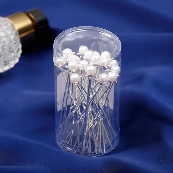 Шпилька для волос &laquo;Бусинка&raquo;, стразы, 0.8&times;6 см, МИКС