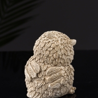 Набор фигур "4 совы на подносе" размер 20х10х10 см, бежевый