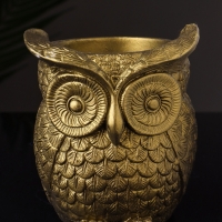 Кашпо "Совушка" 11х10х10 см, цвет латунь Кашпо "Совушка" 11х10х10 см, цвет латунь