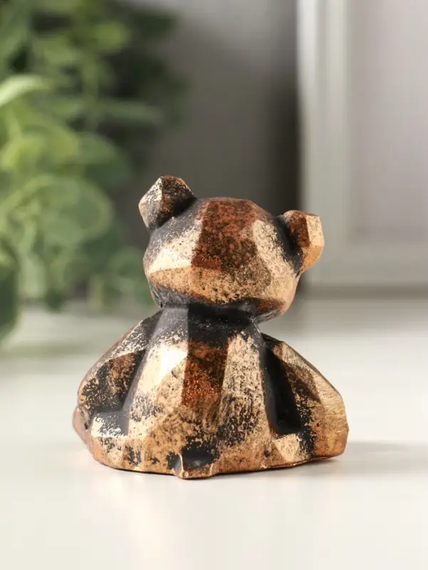 Статуэтка "Мишка геометрический", 6х6х5 см, винтажная бронза