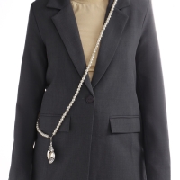 Портупея жемчужная с кулоном &laquo;Ракушка&raquo;, 129 см, белая в серебре