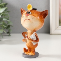 Сувенир полистоун лак "Котик-врач с фонендоскопом" 8,3х6,2х13,8 см