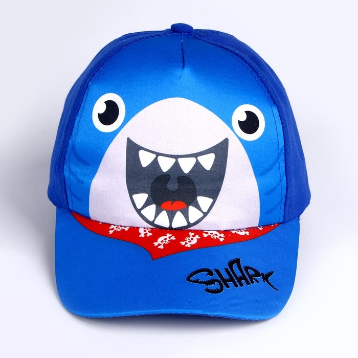 Кепка детская для мальчика &laquo;Акула&raquo;, цвет синий, р-р. 52-54, 5-7 лет