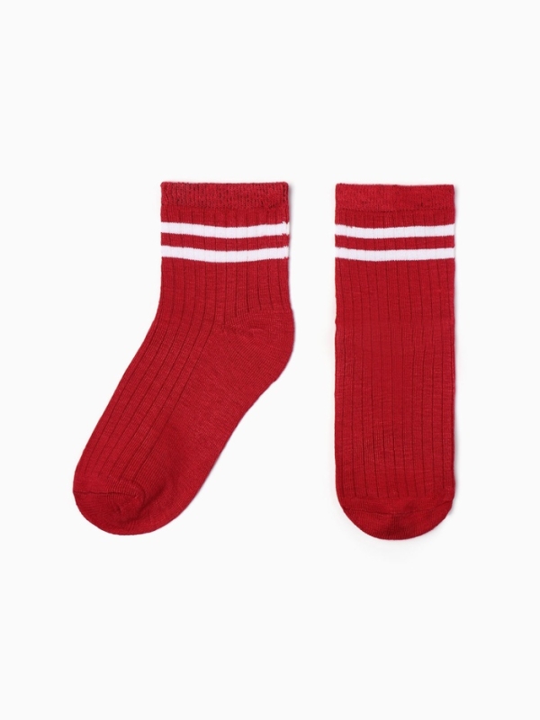 Носки "Красные с полосками, красные, р-р 36-39