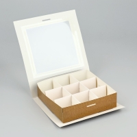 Коробка под 9 конфет с ячейками &laquo;Лучшему мужчине&raquo; 14.5 х 13.5 х 3.5 см