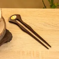 Заколка для волос фигурная, дерево Соно, ракушка, 17х4 см, цв. тёмно-коричневый