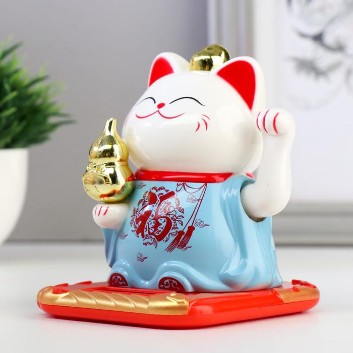 Маятник настольный антистресс &laquo;Кот баюн с иероглифами карьера, решимость, долголетие&raquo;, пластик, 9.5&times;9.5&times;8.3 см