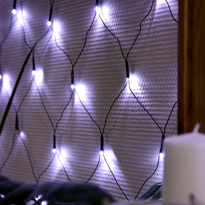 Гирлянда &laquo;Сеть&raquo; 2 &times; 2 м, IP20, тёмная нить, 224 LED, свечение белое, 8 режимов, 220 В