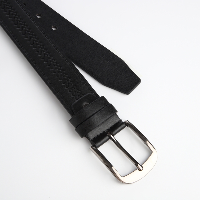 Ремень мужской &laquo;Великан&raquo;, ширина 4 см, винт, пряжка металл, цвет чёрный