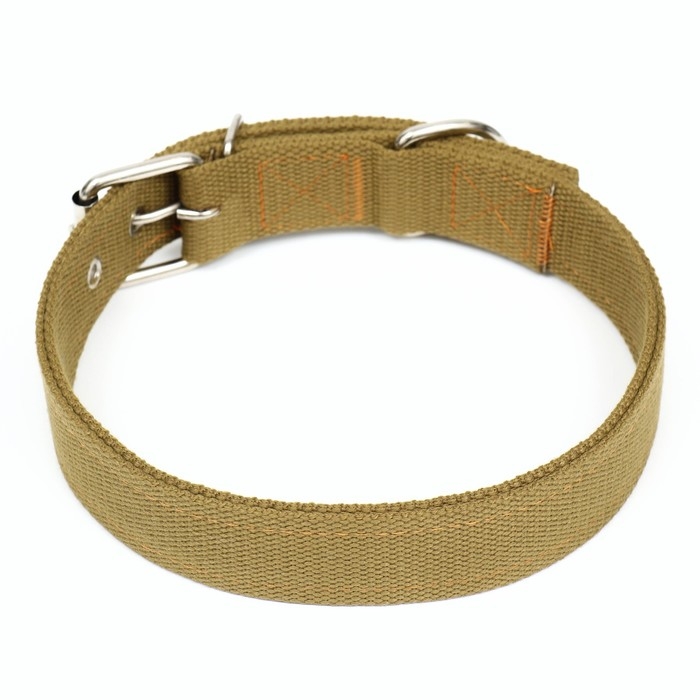 Ошейник брезентовый двухслойный, 72 х 3,5 см, песочный